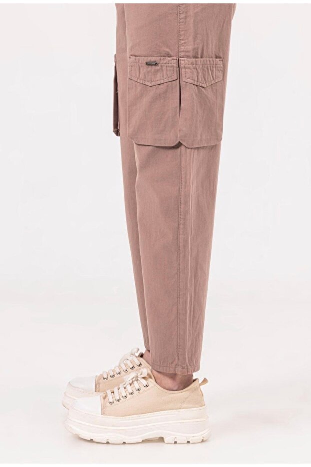 Girl's Summer Thin Gabardine Trousers with Side Pockets