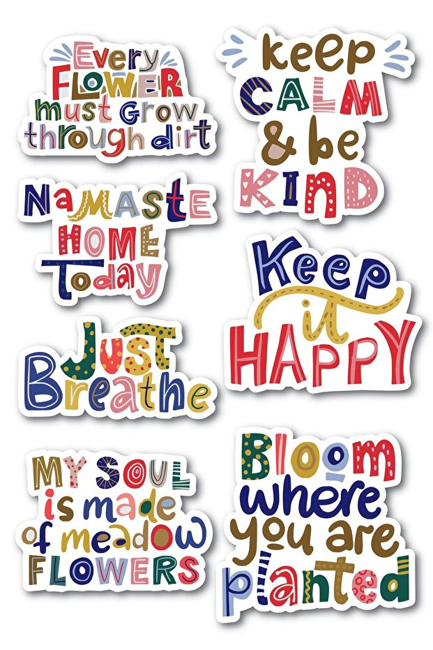 Motivational Themed Sticker Set - 7 Piece Sticker Set - Phone, Tablet, Notebook Laptop Compatible Stickers