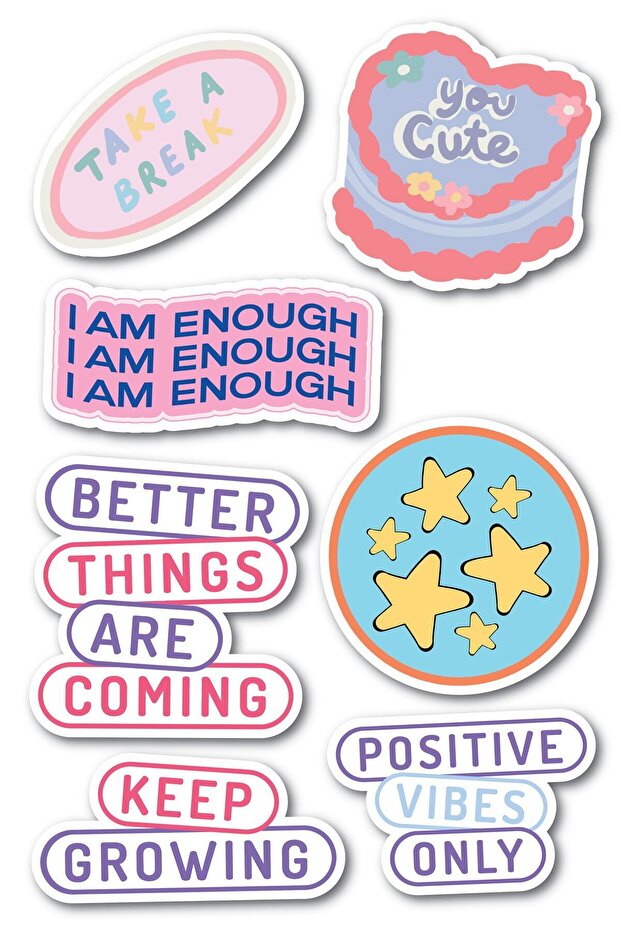 Motivational Themed Sticker Set - 7 Piece Sticker Set - Phone, Tablet, Notebook Laptop Compatible Stickers