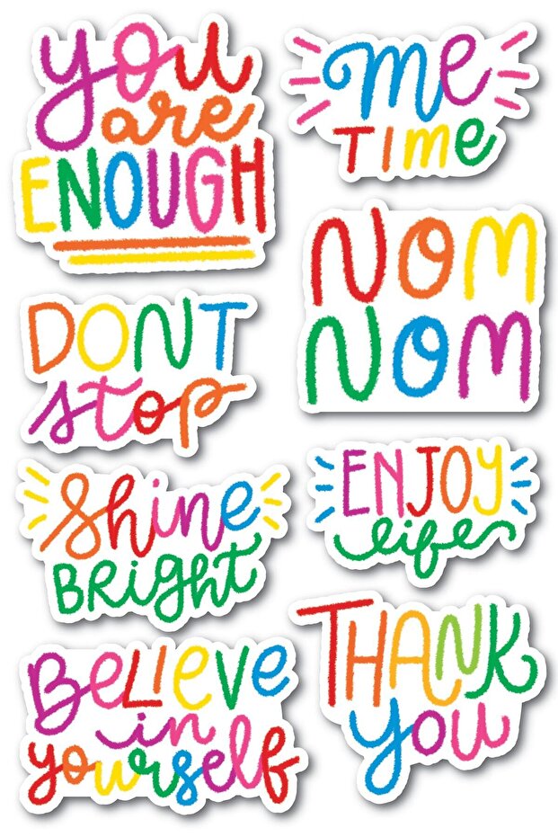 Motivational Themed Sticker Set - 8 Piece Sticker Set - Phone, Tablet, Notebook Laptop Compatible Sticker