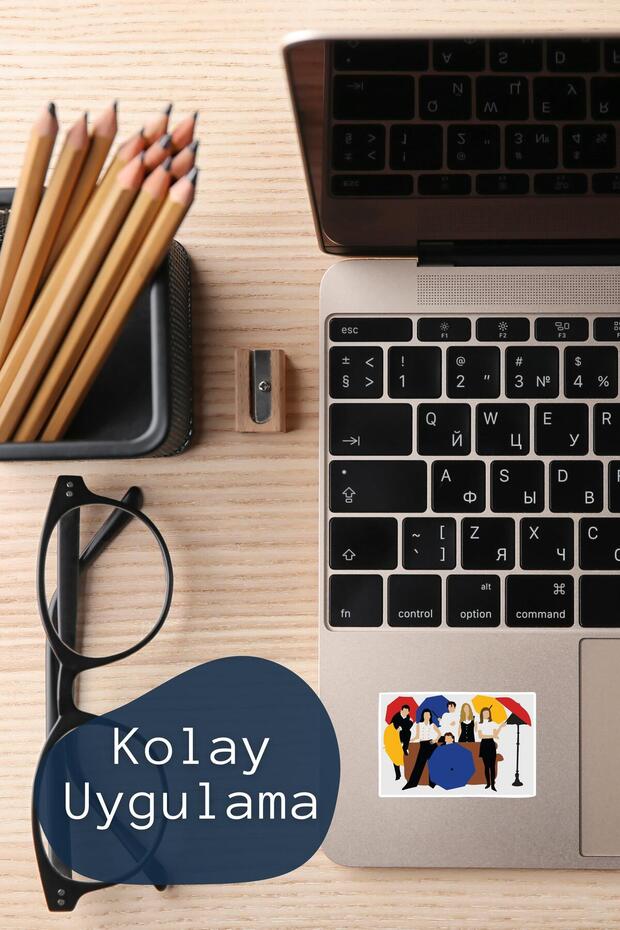 Friends Temalı Sticker ve Etiket Seti - Orta Boy - Su Geçirmez, Kalın Yapışkanlı Sticker Seti - 4