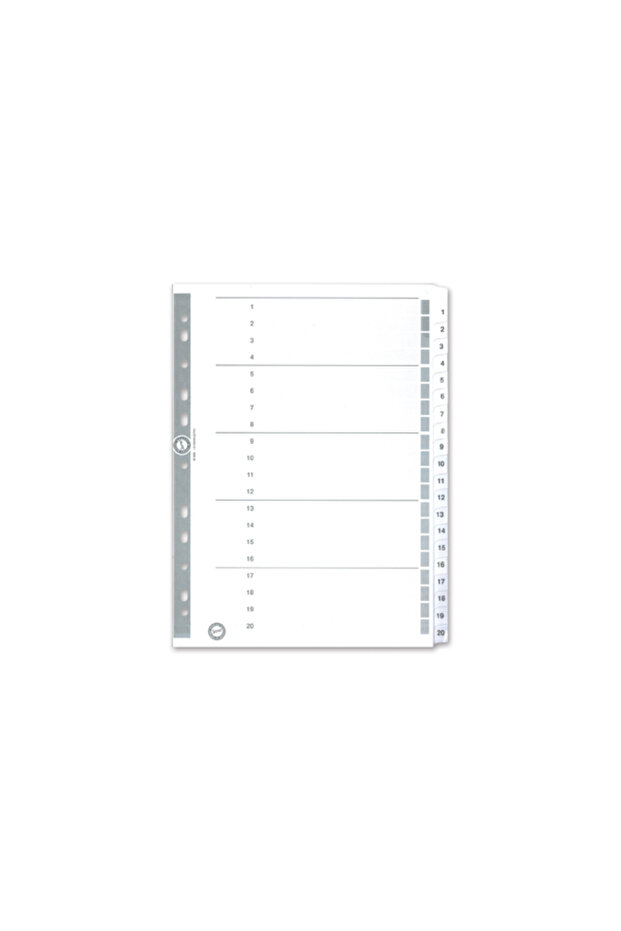 Serve Separator 1-20 Number Paper A4 Sv5326 - 1