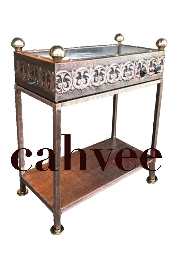Kumda Kahve Makinesi Ayaklı Sehpa 40x80x70 Cm | Elektrikli Bakır El Yapımı 2000w - 2