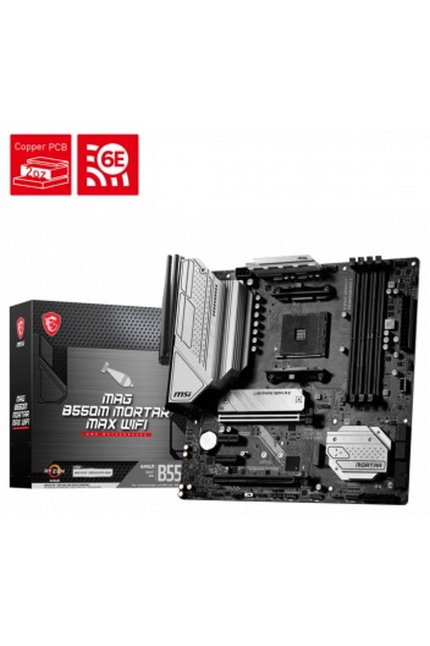 Mag B550m Mortar Max Wıfı Amd B550 Soket Am4 Ddr4 4400(OC)mhz Matx Gaming (OYUNCU) Anakart - 1
