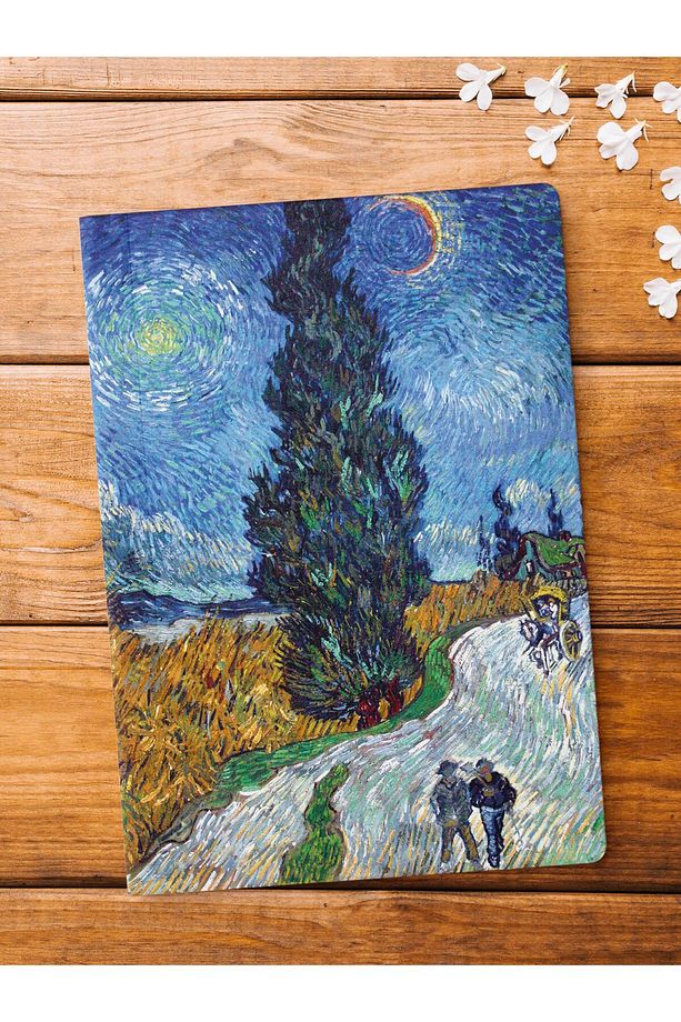 Çizgisiz Defter, Modern Sanat Notebook, Van Gogh Temalı Not Defteri 64 Sayfa, 14*21cm - 1
