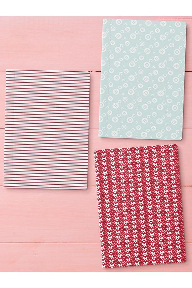 Çizgisiz Defter Seti, 3 Adet Not Defteri, Notebook Journal Seti, Anı Defteri, 64 Sayfa Orta Boy - 1