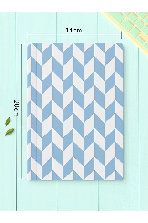 Çizgisiz Defter Seti, 2 Adet Geometrik Desenli Notebook, Not Defteri, Anı Defteri, 64 Sayfa Orta Boy - 4