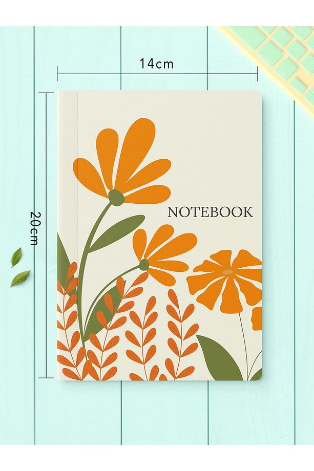 Çizgisiz Defter Seti, 2 Adet Vintage Desenli Notebook, Not Defteri, Anı Defteri, 64 Sayfa Orta Boy - 4