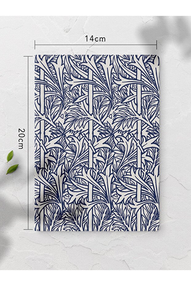 دفتر ملاحظات غير مبطن، دفتر ملاحظات بنمط بوهو أزرق، مفكرة، مفكرة ذهنية وذاكرة، 64 صفحة، 14*21 سم - 2