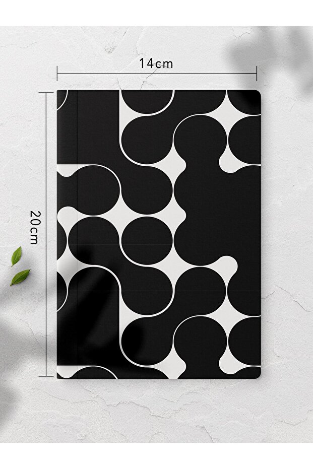 Çizgisiz Defter, Siyah Boho Desen Notebook, Not Defteri, Akıl ve Anı Defteri, 64 Sayfa, 14*21cm - 2