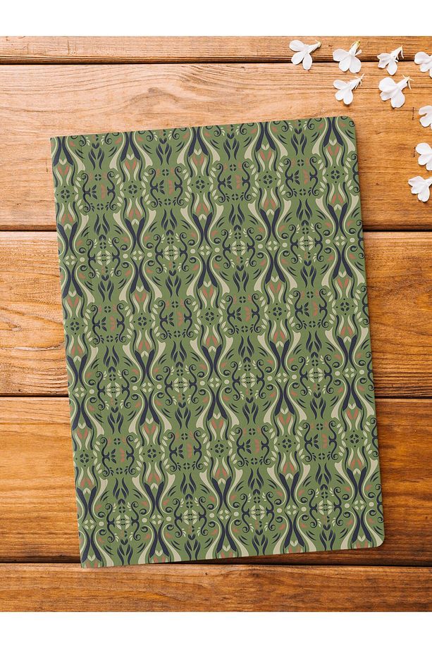 Çizgisiz Defter, Vintage Yeşil Notebook, Not Defteri, Akıl ve Anı Defteri, 64 Sayfa, 14*21cm - 1