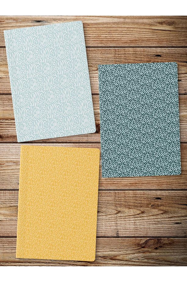 Çizgisiz Defter Seti, 3 Adet Not Defteri, Notebook Journal Seti, Anı Defteri, 64 Sayfa Orta Boy - 1