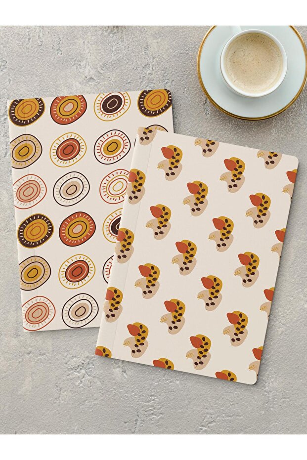 مجموعة دفتر ملاحظات غير مبطنة، 2 دفتر ملاحظات بطابع بوهو، دفتر ملاحظات، دفتر ملاحظات، 64 صفحة متوسطة الحجم - 1