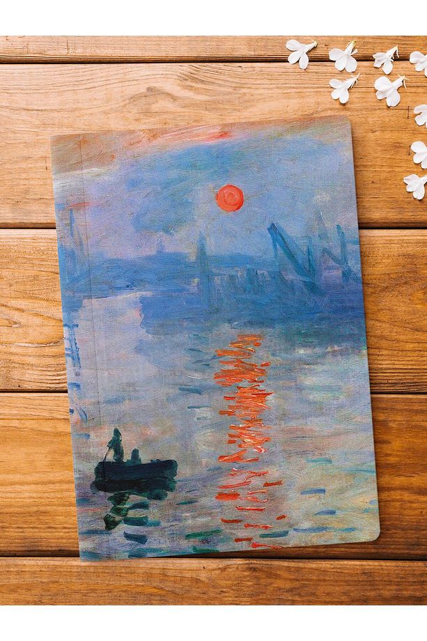 Çizgisiz Defter, Modern Sanat Notebook, Monet Temalı Not Defteri 64 Sayfa, 14*21cm - 1