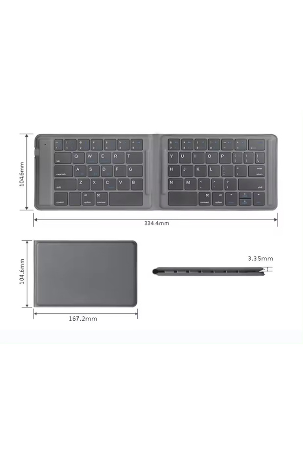 Katlanabilir Bluetooth Klavye Taşınabilir Android Windows iOS Uyumlu Katlanabilir İngilizce Q ZR672 - 3