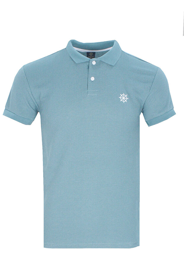 Men's Sweet Blue Lycra Regular Polo Collar Men's T-shirt