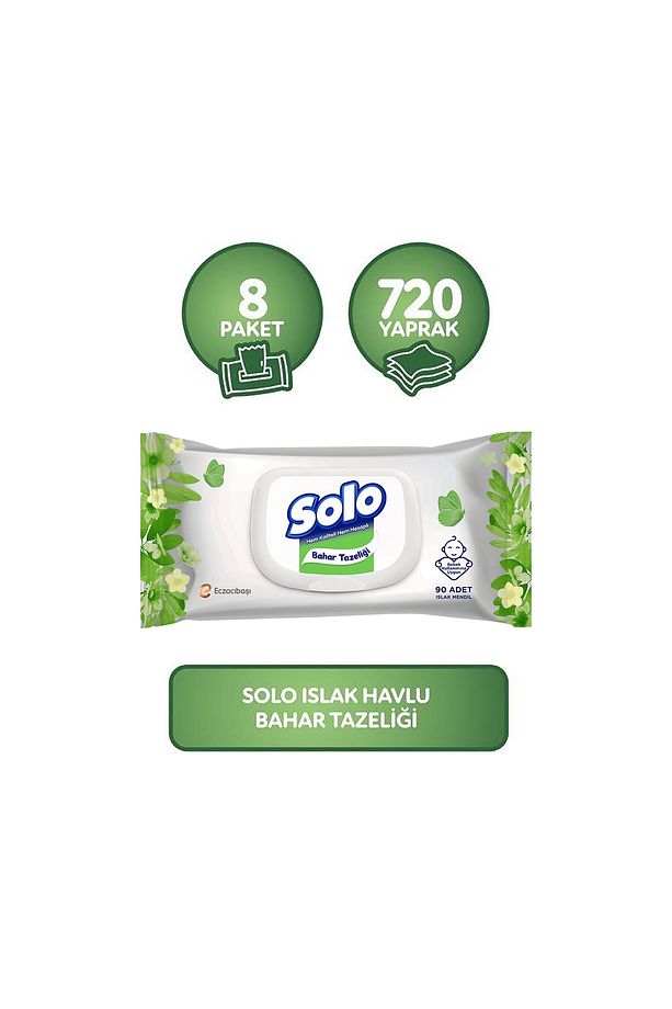 Islak Havlu Kapaklı 90 Yaprak 8'li Set 720 Yaprak - 1