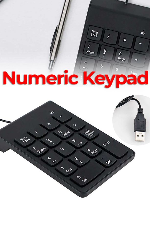 Kablolu 18 Tuşlu Mini Rakam Klavyesi Numeric Klavye Mini Dekoratif Num Klavye - 4