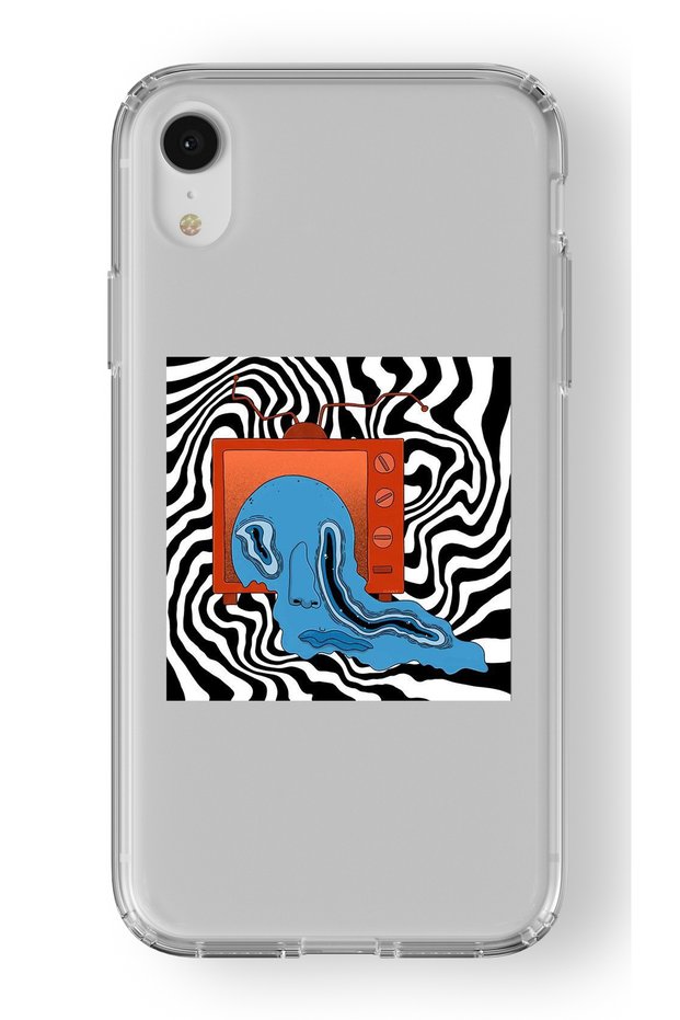 حافظة شفافة مطبوعة بتصميم منوم متوافق مع هاتف iPhone XR