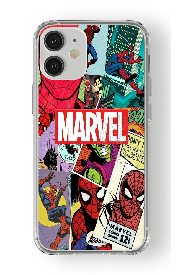 حافظة شفافة مطبوعة بتصميم Marvel Design متوافقة مع هاتف iPhone 12 Mini