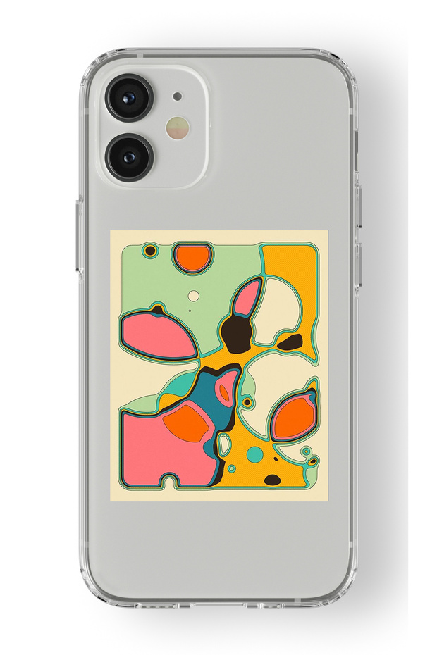 حافظة شفافة مطبوعة بتصميم باترن متوافق مع هاتف iPhone 12