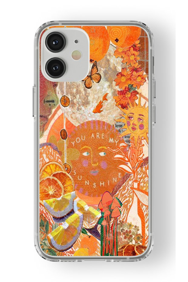 حافظة شفافة مطبوعة بتصميم Sunshine متوافقة مع هاتف iPhone 12 Mini