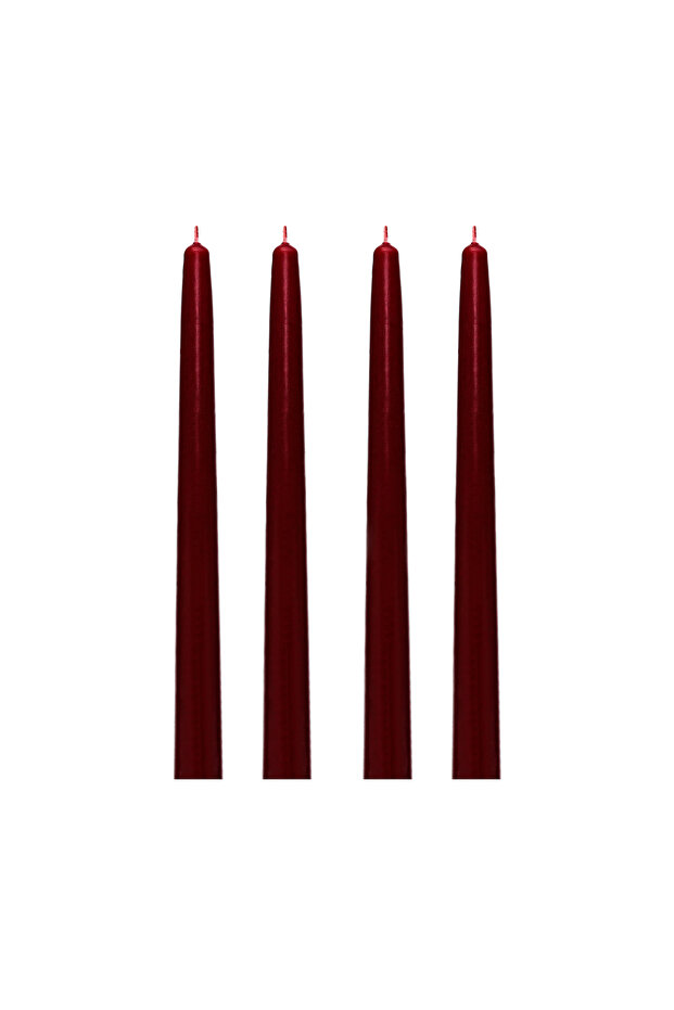 4lü Bordo Şamdan Mum Seti