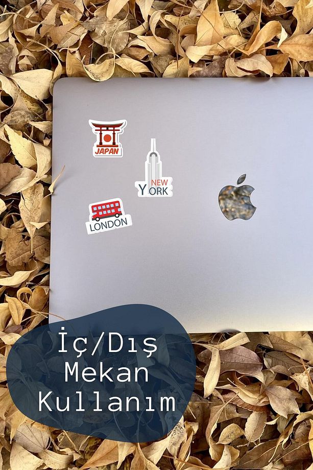 Şehirler Temalı Sticker ve Etiket Seti - Orta Boy - Su Geçirmez, Kalın Yapışkanlı Sticker Seti - 6