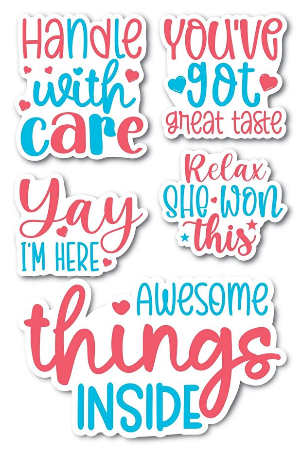 Motivational Themed Sticker Set - 6 Piece Sticker Set - Phone, Tablet, Notebook Laptop Compatible Sticker