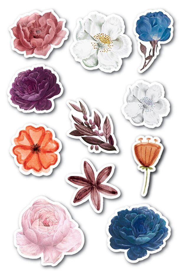 Flower Themed Sticker Set - 11 Piece Sticker Set - Phone, Tablet, Notebook Laptop Compatible Stickers