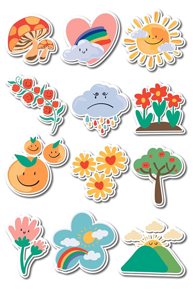 Spring Themed Sticker and Label Set - Medium Size - Waterproof, Thick Adhesive Sticker Set