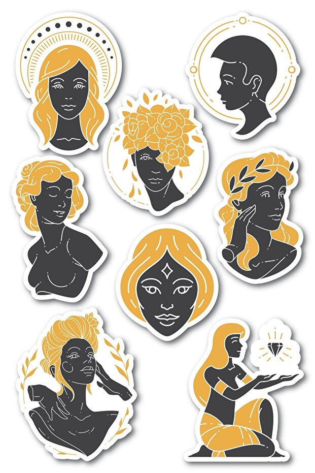 Boho Themed Sticker Set - 8 Piece Sticker Set - Phone, Tablet, Notebook Laptop Compatible Stickers