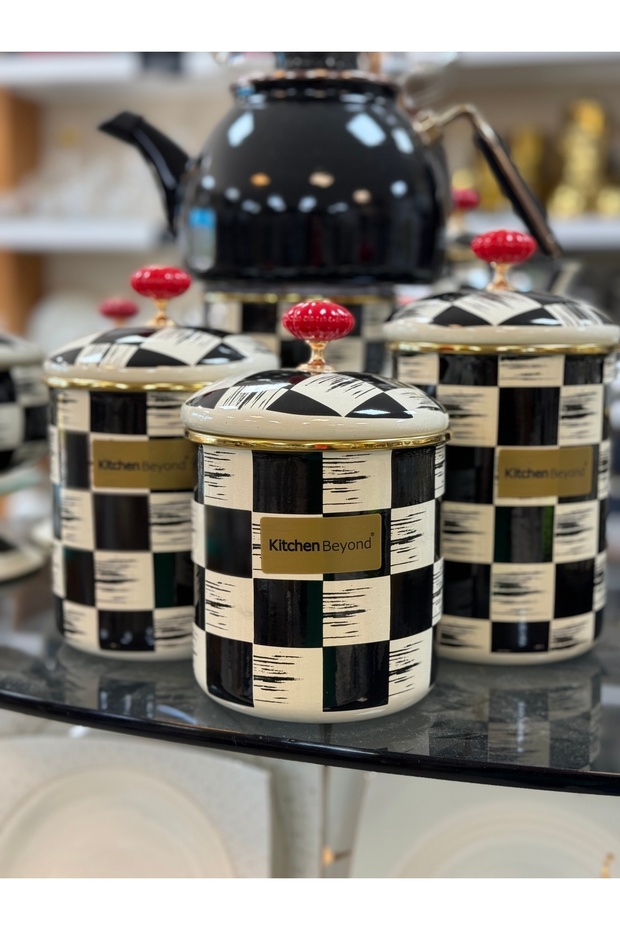 3’lü damalı emaye set - 1