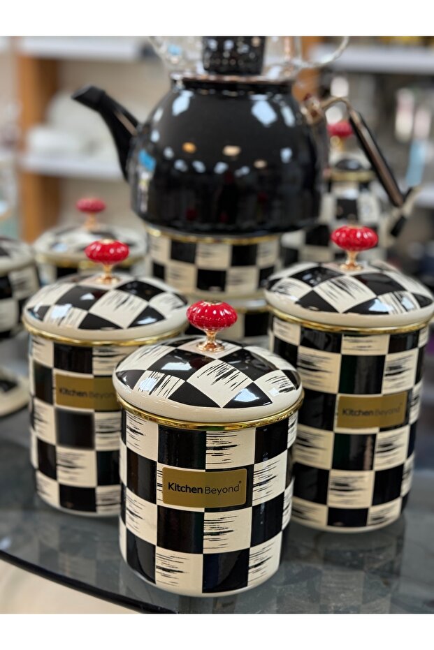 3’lü damalı emaye set - 3