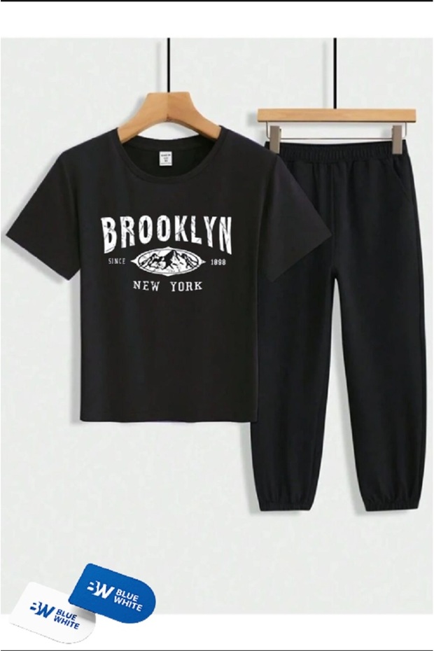 Boys/Girls'' BROOKLYN'' Printed T-Shirt-Sweatpants Set