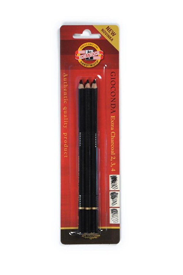 Koh-ı Noor Black Charcoal Pencils (3 Pieces) 8811