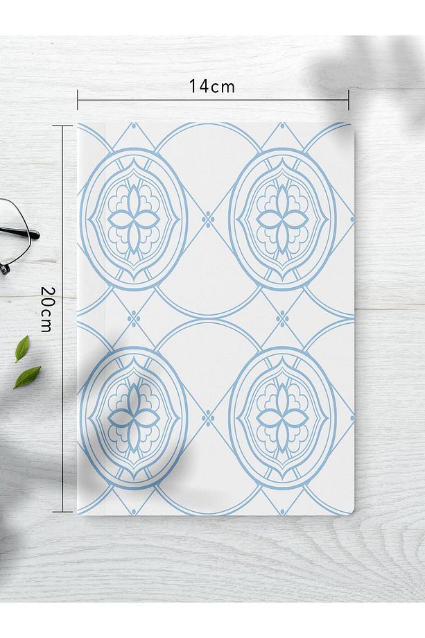 Çizgisiz Defter Seti, 2 Adet Geometrik Desenli Notebook, Not Defteri, Anı Defteri, 64 Sayfa Orta Boy - 3