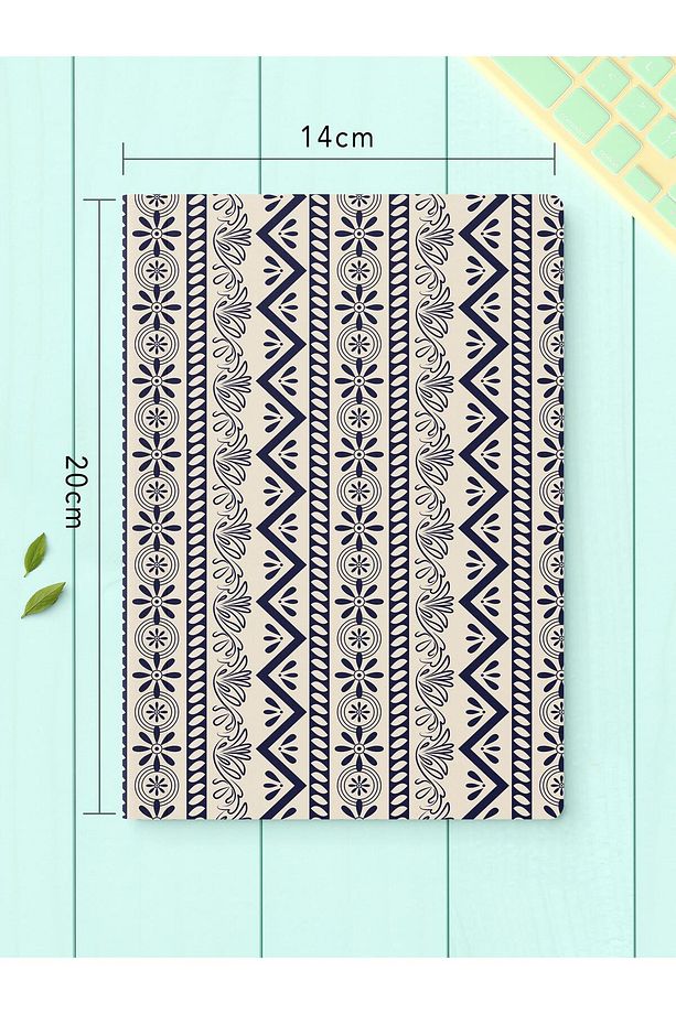 Çizgisiz Defter Seti, 2 Adet Geometrik Desenli Notebook, Not Defteri, Anı Defteri, 64 Sayfa Orta Boy - 4