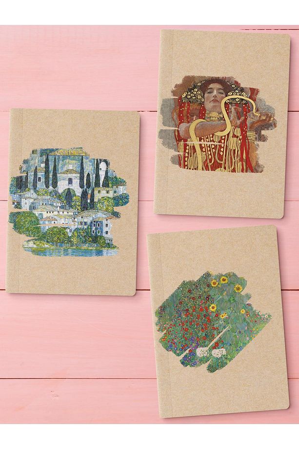 Çizgisiz Defter Seti, 3 Adet Not Defteri, Notebook Journal Seti, Anı Defteri, 64 Sayfa Orta Boy - 1