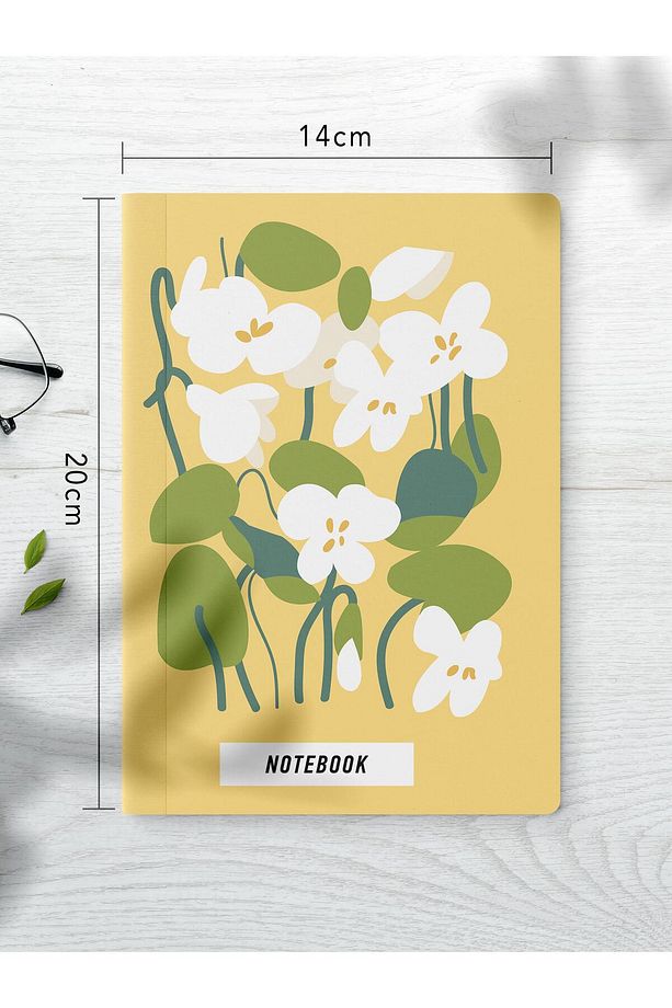 Çizgisiz Defter Seti, 2 Adet Vintage Desenli Notebook, Not Defteri, Anı Defteri, 64 Sayfa Orta Boy - 3