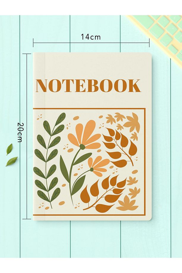Çizgisiz Defter Seti, 2 Adet Vintage Desenli Notebook, Not Defteri, Anı Defteri, 64 Sayfa Orta Boy - 4