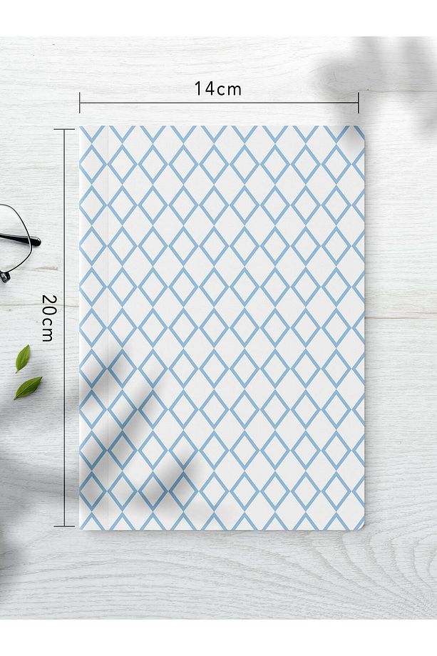 Çizgisiz Defter Seti, 2 Adet Geometrik Desenli Notebook, Not Defteri, Anı Defteri, 64 Sayfa Orta Boy - 3