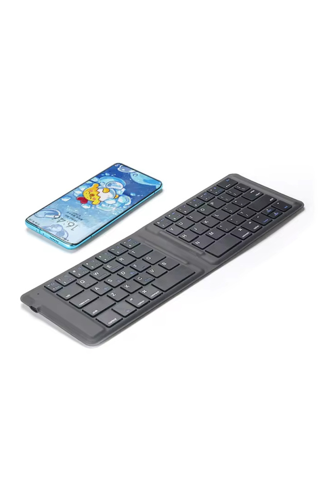 Katlanabilir Bluetooth Klavye Taşınabilir Android Windows iOS Uyumlu Katlanabilir İngilizce Q ZR672 - 4