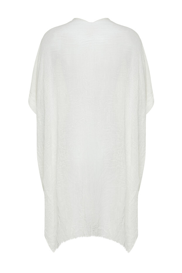 Ekru Dokuma Püskül Midi Plaj Kimono&Kaftan TBESS24KM00057 - 9
