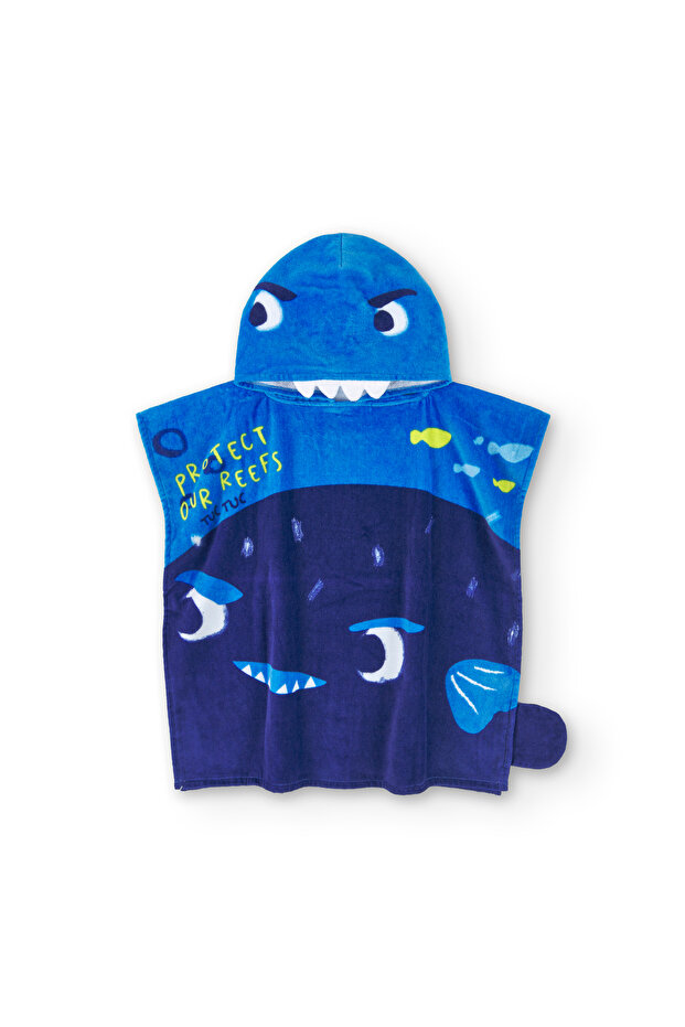 TucTuc -11369522 Children's Poncho Towel Navy Blue