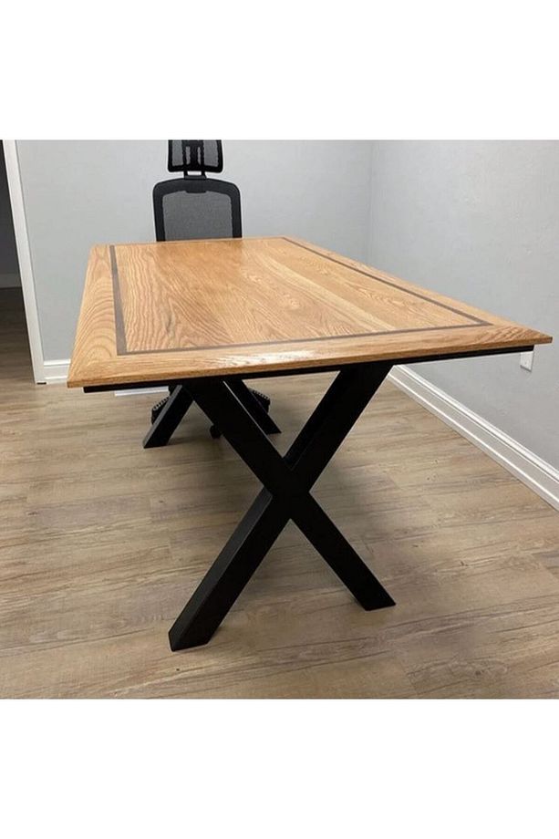 Metal Ayak Masa Ayağı Ahşap Kütük Masif Çalışma Yemek Mutfak Ofis Masası Retro Ayak 2 Adet 70 Cm - 1