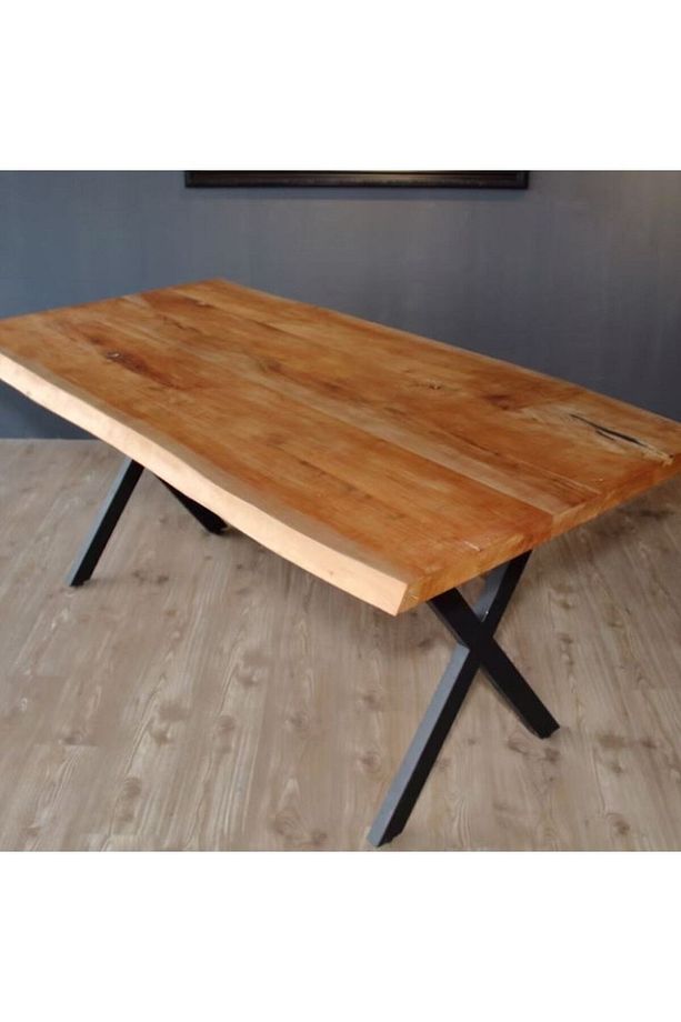 Metal Ayak Masa Ayağı Ahşap Kütük Masif Çalışma Yemek Mutfak Ofis Masası Retro Ayak 2 Adet 70 Cm - 4