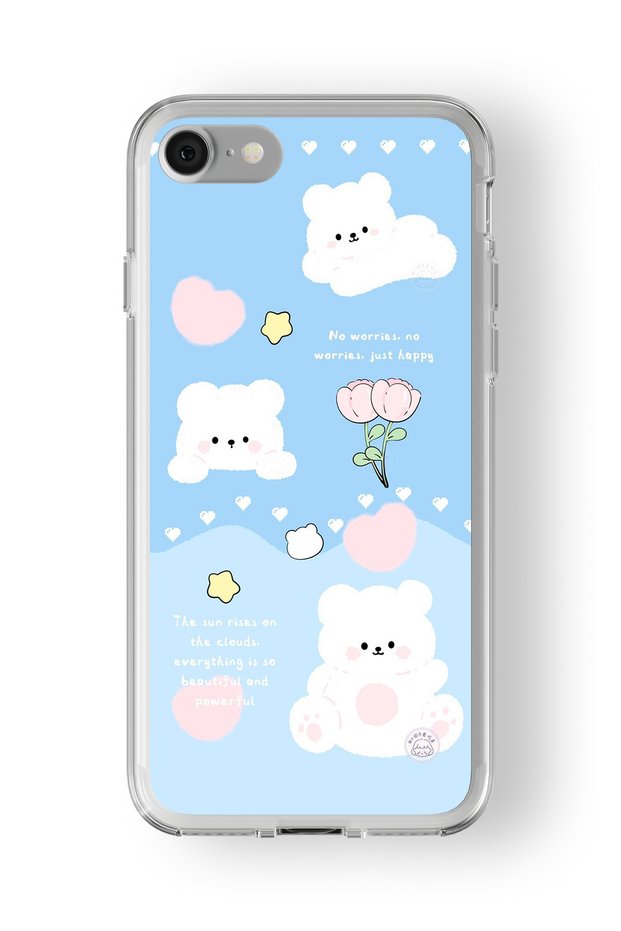Just Happy Design Printed Transparent Case Compatible with iPhone 7 Plus and 8 Plus