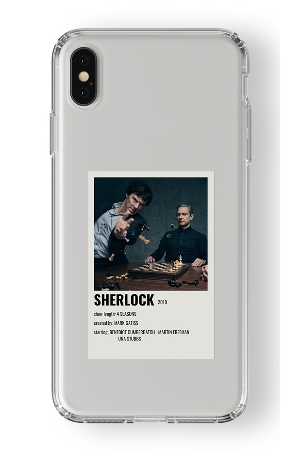 iPhone X ve Xs Uyumlu Sherlock Poster Tasarım Baskılı Şeffaf Kılıf - 1
