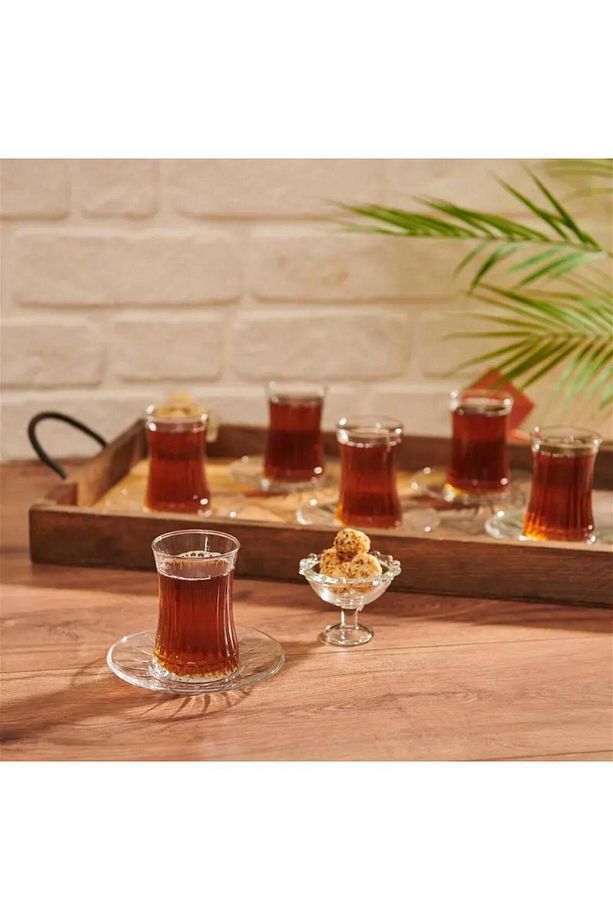 Elysia Çay Bardağı Seti 12 Parça Kutusunda 6 Adet Çay Bardağı 6 Adet Çay Tabağı - 2